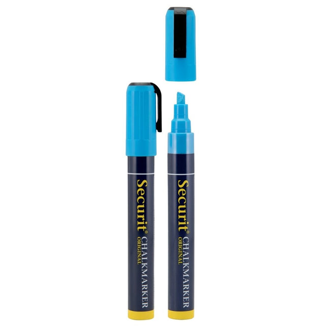 Securit Chalk Markers Blue Liquid Chalk Pack of 18 Blister - hospitality