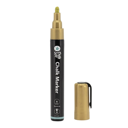 Securit® Chalk Markers Bullet Nib Set of 2 in Silver and Gold – Pack of 10 | Professional Chalk Markers - hospitality