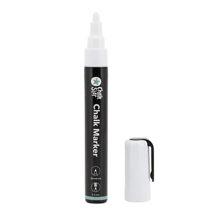 Securit® Chalk Markers Bullet Nib Set of 4 White Markers – Pack of 10 | Professional Chalk Markers - hospitality