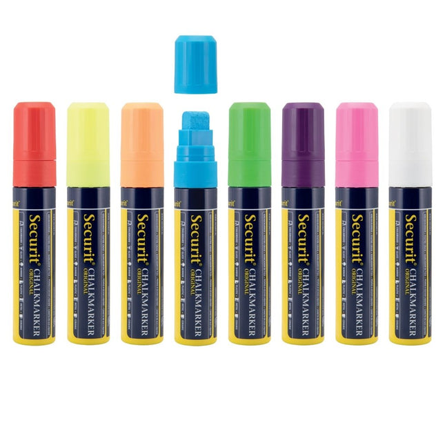 Securit Chalk Markers Wallet Assorted Primary Colors 15.5 x 2.7 x 2.7 cm Pack 6 - hospitality