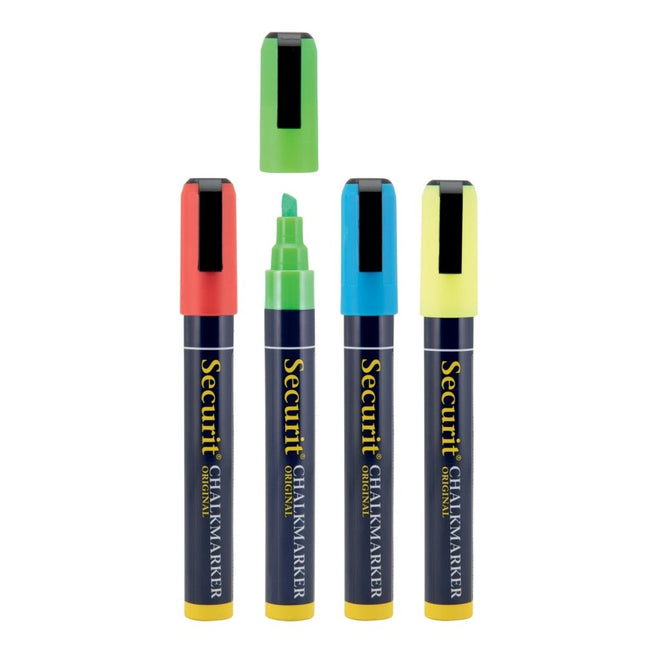 Securit Chalk Markers Wallet Assorted Primary Set Pack Of 12 14.5x1.5x2 cm - hospitality