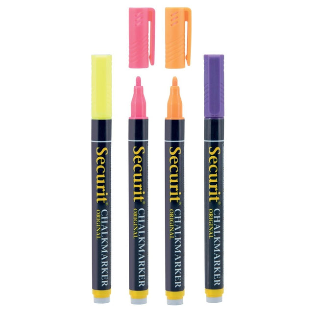 Securit Chalkmarkers Assorted Tropical Pack of 12 14 X 1 X 1.5 Cm - hospitality