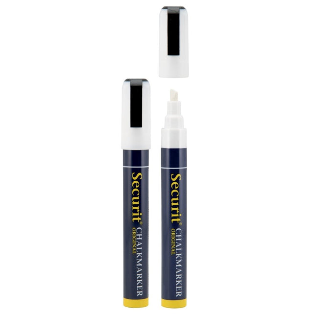 Securit Chalkmarkers White Blister Pack 18 14.5x1.5x2cm - hospitality