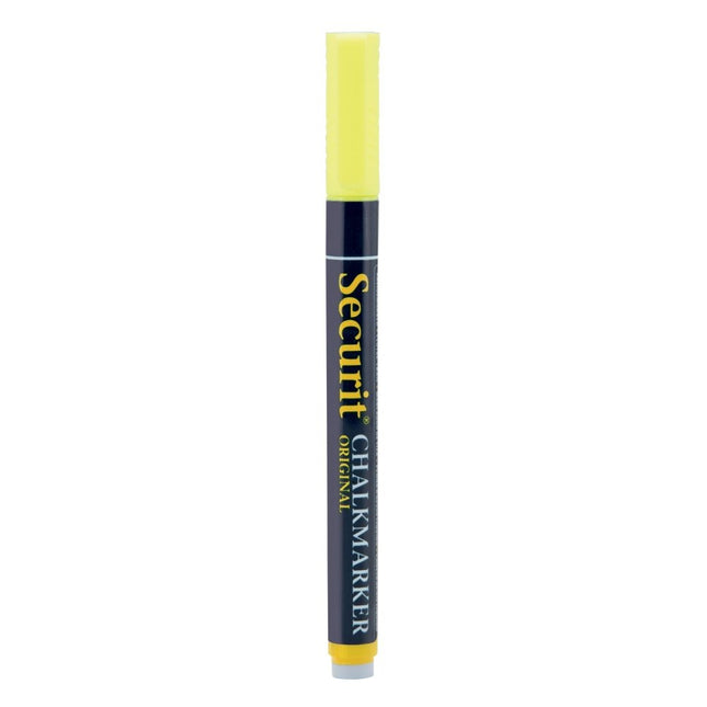 Securit Chalkmarkers Yellow Liquid Chalk Marker Pack Of 12 - hospitality