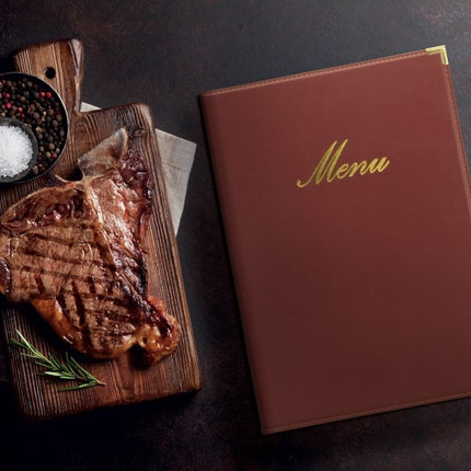 Securit® Classic A4 Wine Red Menu Set – 10 Menu Holders + 20 Extra Pouches | Hospitality Trade Pack - hospitality