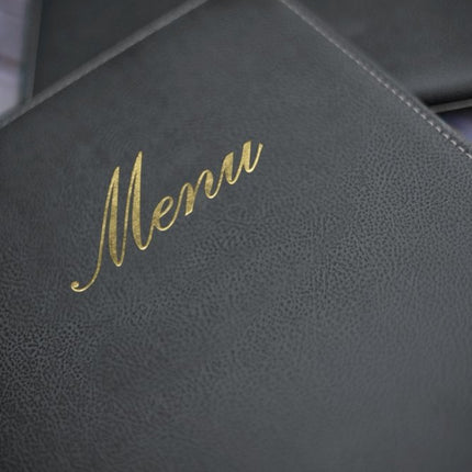 Securit® Classic A45 Black Menu Set – 10 Menu Holders + 20 Extra Pouches | Hospitality Trade Pack - hospitality
