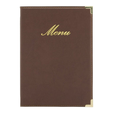Securit® Classic A5 Brown Menu Set – 10 Menu Holders + 20 Extra Pouches | Hospitality Trade Pack - hospitality