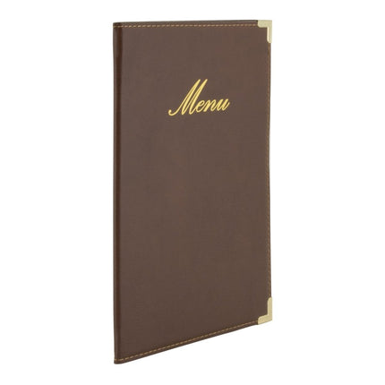 Securit® Classic A5 Brown Menu Set – 10 Menu Holders + 20 Extra Pouches | Hospitality Trade Pack - hospitality
