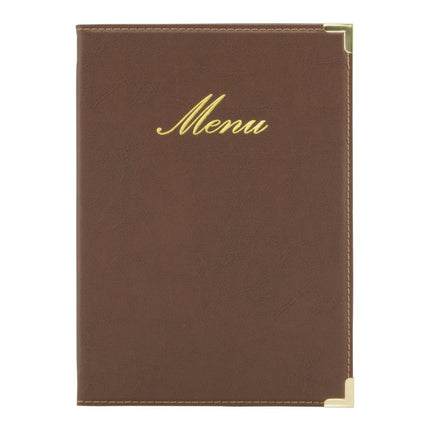 Securit® Classic A5 Brown Menu Set – 10 Menu Holders + 20 Extra Pouches | Hospitality Trade Pack - hospitality