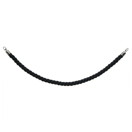 Securit® Classic Chrome Entrance Barrier Set – 2 Posts & Bases + Black Braided Rope | Hospitality Trade Pack - hospitality