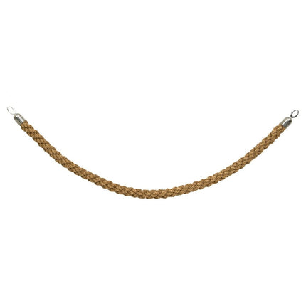 Securit® Classic Chrome Entrance Barrier Set – 2 Posts & Bases + Bronze Braided Rope | Hospitality Trade Pack - hospitality