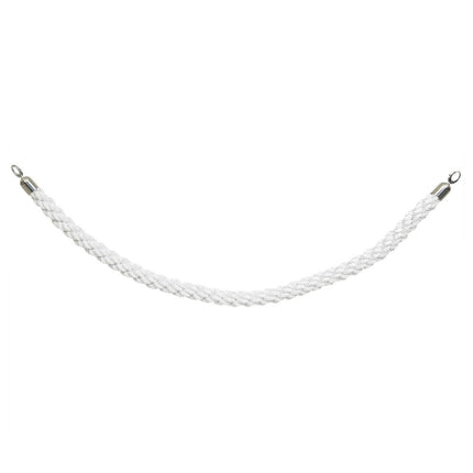 Securit® Classic Chrome Entrance Barrier Set – 2 Posts & Bases + White Braided Rope | Hospitality Trade Pack - hospitality