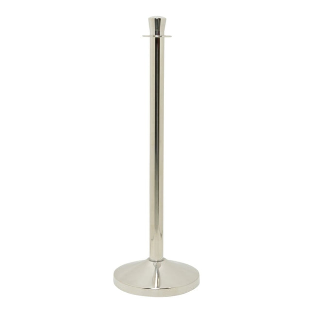 Securit® Classic Chrome Entrance Barrier Set – 2 Posts & Bases + White Braided Rope | Hospitality Trade Pack - hospitality
