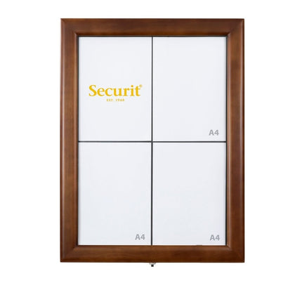 Securit® Classic Dark Brown 4A4 LED Information Display Set – Display + Pole & Base + Battery | Hospitality Trade Pack - hospitality