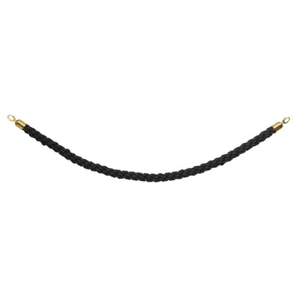 Securit® Classic Gold Entrance Barrier Set – 2 Posts & Bases + Black Braided Rope | Hospitality Trade Pack - hospitality