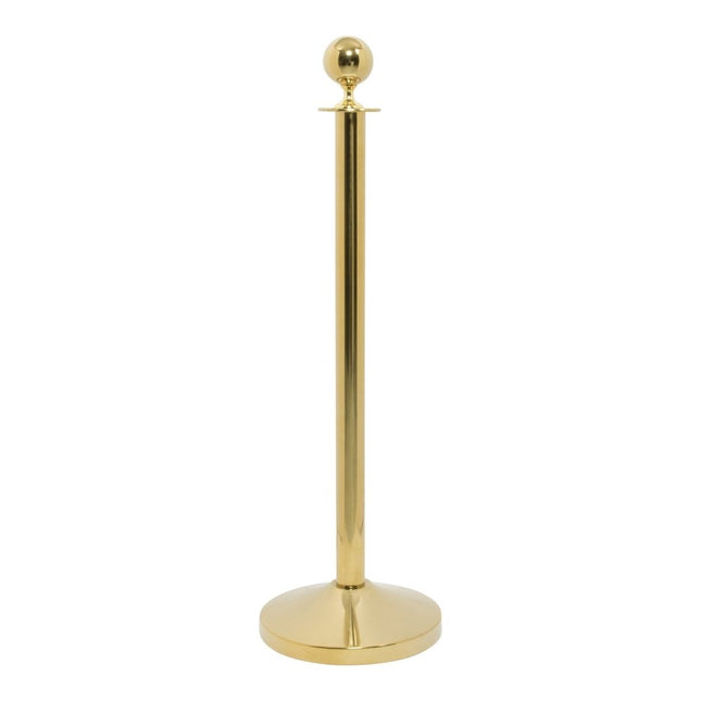 Securit® Classic Gold Entrance Barrier Set – 2 Posts & Bases + Black Braided Rope | Hospitality Trade Pack - hospitality