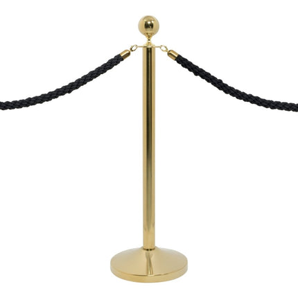 Securit® Classic Gold Entrance Barrier Set – 2 Posts & Bases + Blue Velvet Rope | Hospitality Trade Pack - hospitality