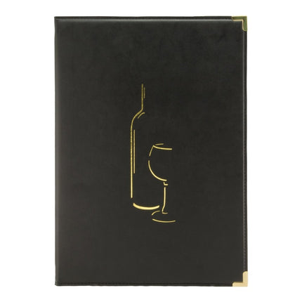 Securit® Classic Wine Card A4 Black Menu Set – 10 Menu Holders + 20 Extra Pouches | Hospitality Trade Pack - hospitality