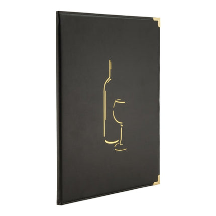 Securit® Classic Wine Card A4 Black Menu Set – 10 Menu Holders + 20 Extra Pouches | Hospitality Trade Pack - hospitality