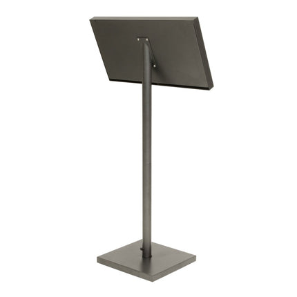 Securit® Coated Steel Gun Grey 3A4 LED Information Display Set – Display + Pole & Base + Battery | Hospitality Trade Pack - hospitality