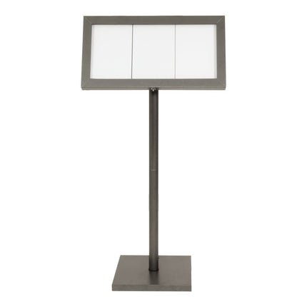 Securit® Coated Steel Gun Grey 3A4 LED Information Display Set – Display + Pole & Base + Battery | Hospitality Trade Pack - hospitality