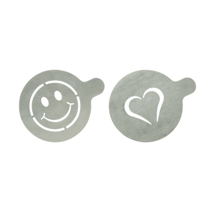 Securit Coffee Stencils Stainless Steel 10x12.4x0.1 Cm Pack Of 6 Face And Heart – accessoires for hotels & restaurants, Ireland