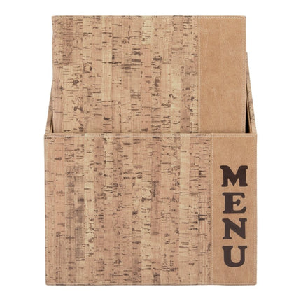 Securit Cork Box Design Menu Holders Pack Of 2 With A4 Inserts - hospitality