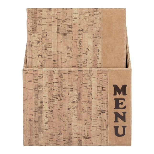 Securit Cork Box Design Menu Holders Pack Of 2 With A4 Inserts - hospitality
