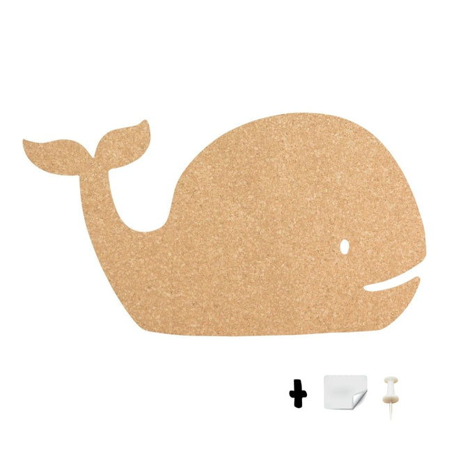 Securit Cork Silhouette Whale Wall Board 27.9 x 49.3 x 0.5 cm Pack of 6 - hospitality