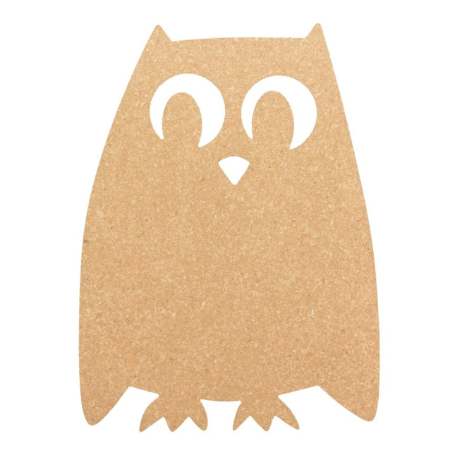 Securit Cork Silhouettes Wall Board Owl Pack of 6 40.7x30x0.5 cm - hospitality