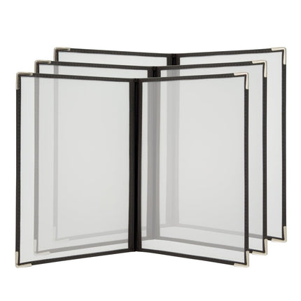 Securit Crystal Menu Holders Brown 32x23.7x1.5 Cm Pack Of 6 Displays 4xA4 - hospitality