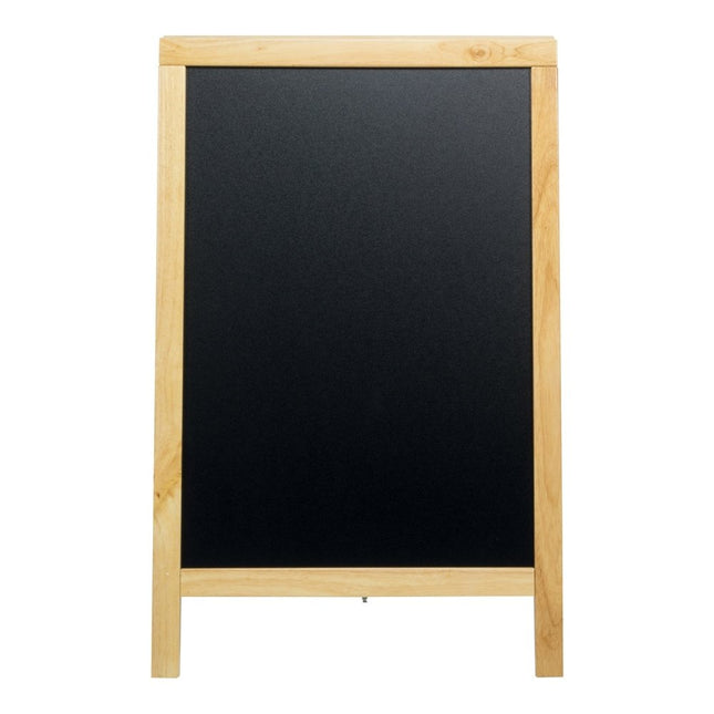 Securit Deluxe Beech Pavement Chalkboard 85x55.5x48 cm - hospitality