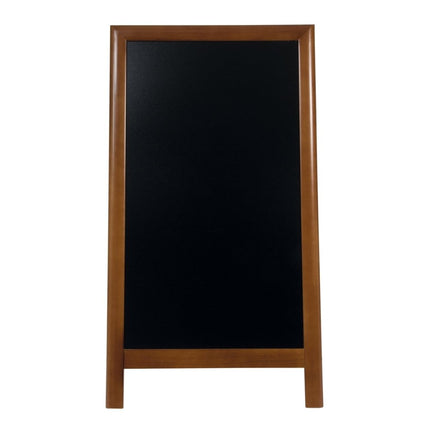 Securit® Deluxe Large Rubberwood Pavement Board Dark Brown 120 cm Chalkboard Set – Board + Waterproof Markers + Cleaner | Hospitality Trade Pack - hospitality