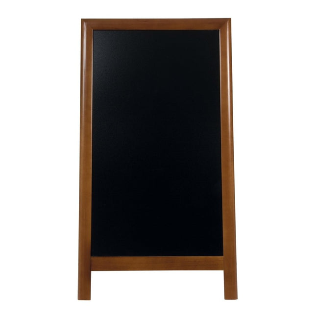 Securit® Deluxe Large Rubberwood Pavement Board Dark Brown 120 cm Chalkboard Set – Board + Waterproof Markers + Cleaner | Hospitality Trade Pack - hospitality