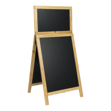 Securit® Deluxe Large Rubberwood Pavement Board in Beech 120 cm Chalkboard Set – Board + Waterproof Markers + Cleaner | Hospitality Trade Pack - hospitality