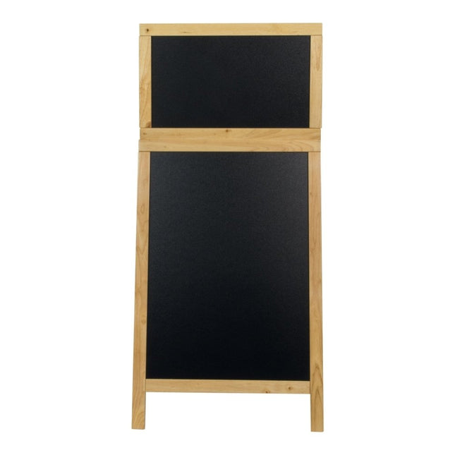 Securit® Deluxe Large Rubberwood Pavement Board in Beech 120 cm Chalkboard Set – Board + Waterproof Markers + Cleaner | Hospitality Trade Pack - hospitality