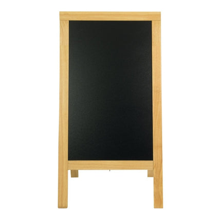 Securit® Deluxe Large Rubberwood Pavement Board in Beech 135 cm Chalkboard Set – Board + Waterproof Markers + Cleaner | Hospitality Trade Pack - hospitality