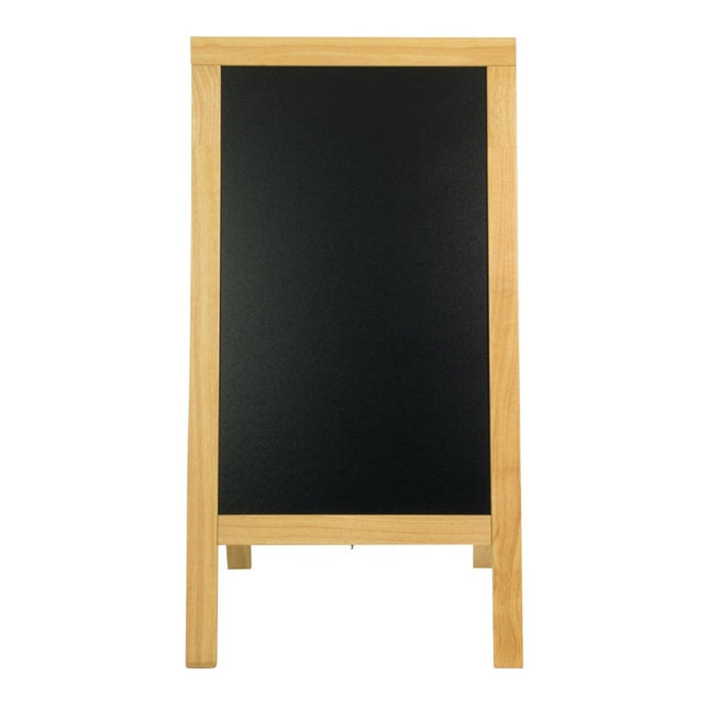 Securit® Deluxe Large Rubberwood Pavement Board in Beech 135 cm Chalkboard Set – Board + Waterproof Markers + Cleaner | Hospitality Trade Pack - hospitality