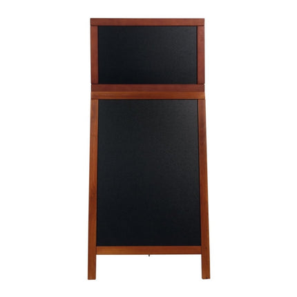 Securit® Deluxe Large Rubberwood Pavement Board in Mahogany 120 cm Chalkboard Set – Board + Waterproof Markers + Cleaner | Hospitality Trade Pack - hospitality