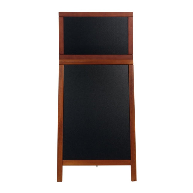 Securit® Deluxe Large Rubberwood Pavement Board in Mahogany 120 cm Chalkboard Set – Board + Waterproof Markers + Cleaner | Hospitality Trade Pack - hospitality