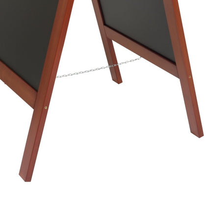 Securit® Deluxe Large Rubberwood Pavement Board in Mahogany 135 cm Lit Pavement Sign Set – Board + LED Lamp + Wind Stopper + Markers | Hospitality Trade Pack - hospitality