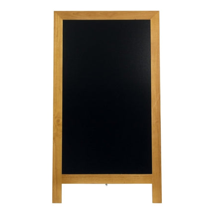 Securit® Deluxe Large Rubberwood Pavement Board in Teak 120 cm Chalkboard Set – Board + Waterproof Markers + Cleaner | Hospitality Trade Pack - hospitality