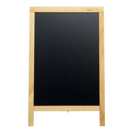 Securit® Deluxe Small Rubberwood Pavement Board in Beech 85 cm Chalkboard Set – Board + Waterproof Markers + Cleaner | Hospitality Trade Pack - hospitality