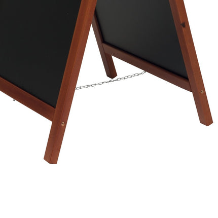 Securit® Deluxe Small Rubberwood Pavement Board in Mahogany 85 cm Chalkboard Set – Board + Waterproof Markers + Cleaner | Hospitality Trade Pack - hospitality