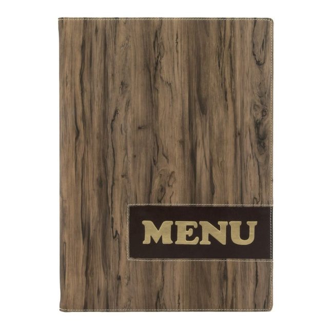 Securit® Design A4 Brown Menu Set – 10 Menu Holders + 20 Extra Pouches | Hospitality Trade Pack - hospitality