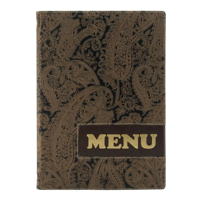 Securit® Design A4 Paisley Front-of-House Set – 10 Menu Holders + 10 Bill Presenter Boxes | Hospitality Trade Pack - hospitality