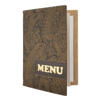 Securit® Design A4 Paisley Front-of-House Set – 10 Menu Holders + 10 Bill Presenter Boxes | Hospitality Trade Pack - hospitality