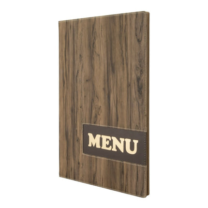 Securit® Design A4 Wood-look Front-of-House Set – 10 Menu Holders + 10 Bill Presenter Boxes | Hospitality Trade Pack - hospitality