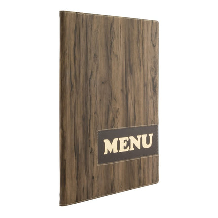 Securit® Design A4 Wood-look Front-of-House Set – 10 Menu Holders + 10 Bill Presenter Boxes | Hospitality Trade Pack - hospitality