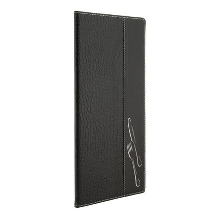 Securit® Design Croc A45 Black Menu Set – 10 Menu Holders + 20 Extra Pouches | Hospitality Trade Pack - hospitality